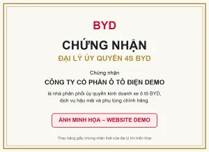 Ảnh minh họa chứng nhận đại lý ủy quyền 4S BYD – website demo